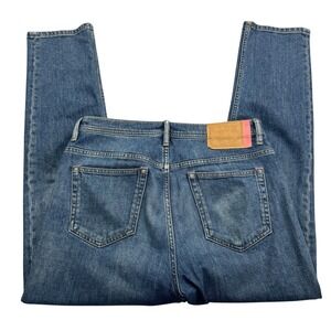 Acne Studios Blå Konst River Jeans Mens 32x32 Mid Blue Straight Button Fly Italy